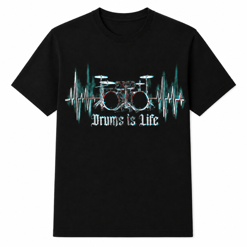 Vic Drums T-Shirt Drummer Beat Hombre Manga corta L