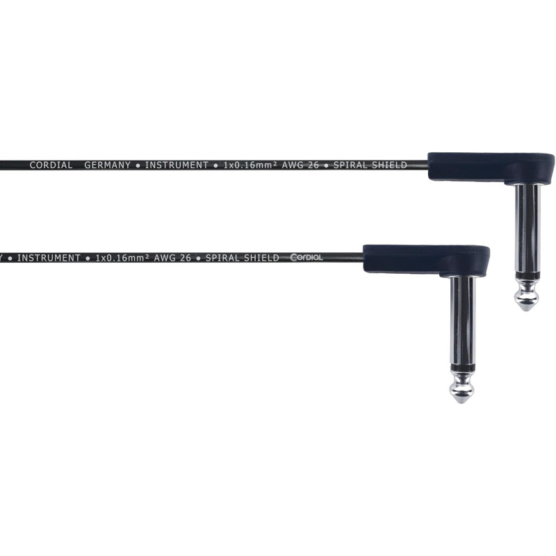Cordial Latiguillo Plano Jack Jack Acodado 45cm