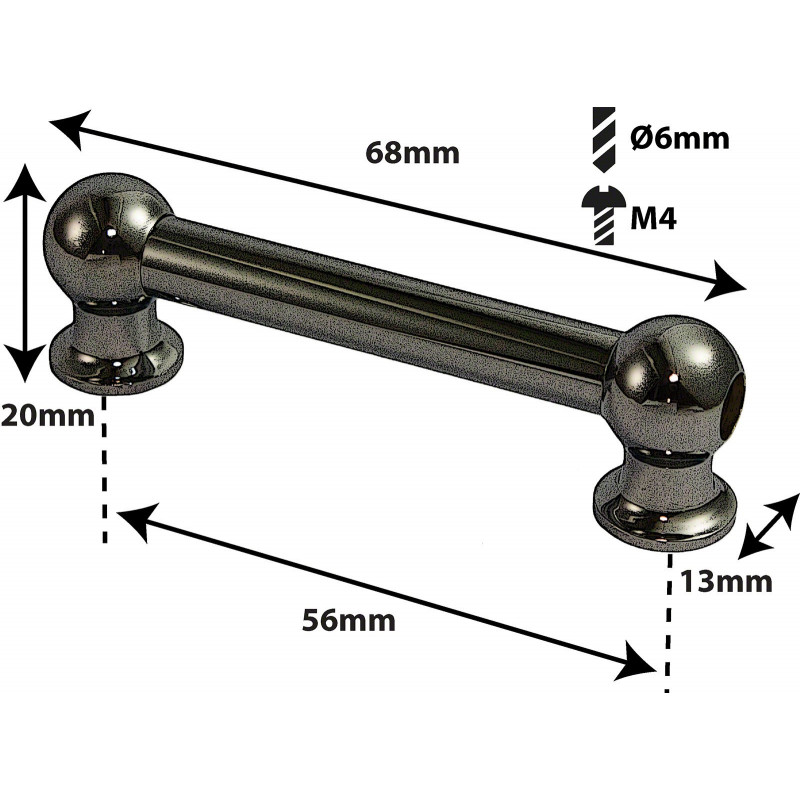 Sparedrum TL1D56-BK Bellota Tubo Negro Doble