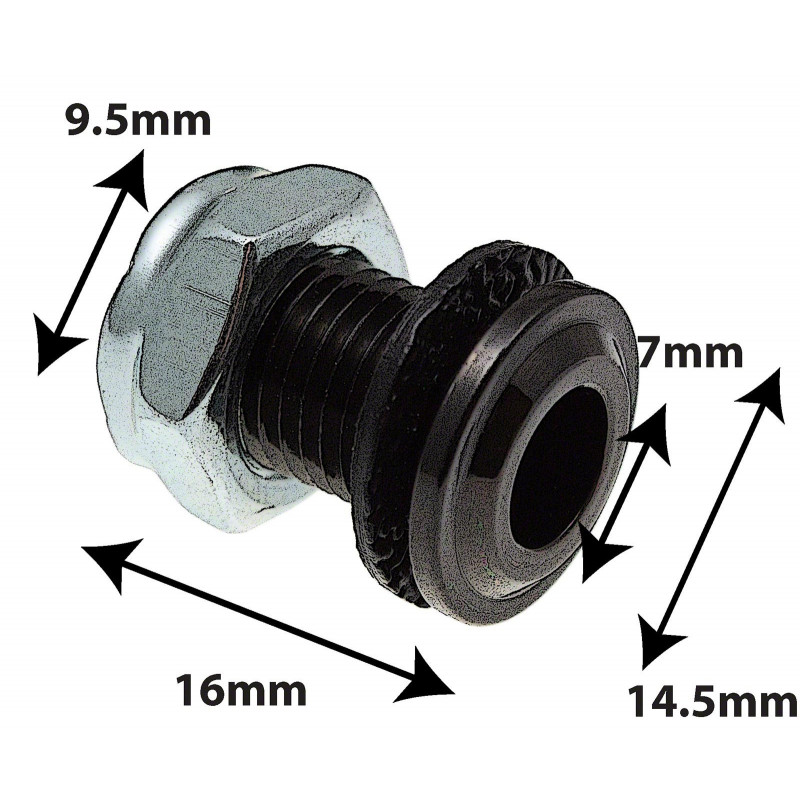 Sparedrum AVH8BK  Agujero Descompresión Negro Die Cast 16mm