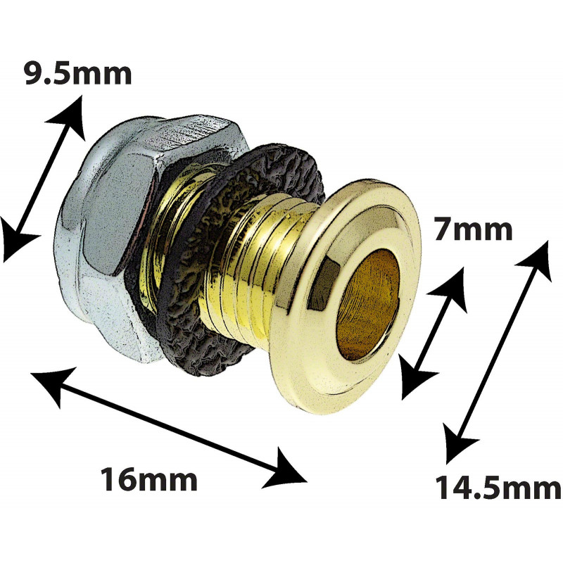 Sparedrum AVH8BR  Agujero Descompresión Dorado Die Cast 16mm