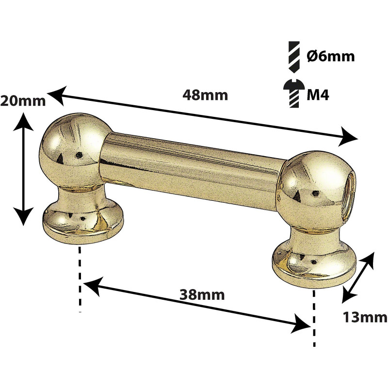 Sparedrum TL12D38-BR Bellota Tubo Dorado Doble