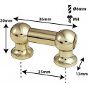 Sparedrum TL12S25-BR Bellota Tubo Dorado Simple
