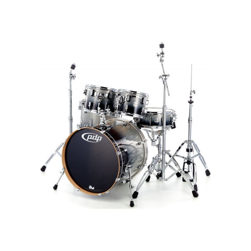PDP by DW Concept Maple CM5 Standard Silver to Black + Set Hardware
