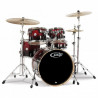 PDP by DW Concept Maple CM5 Standard Red to Black + Hardware Set