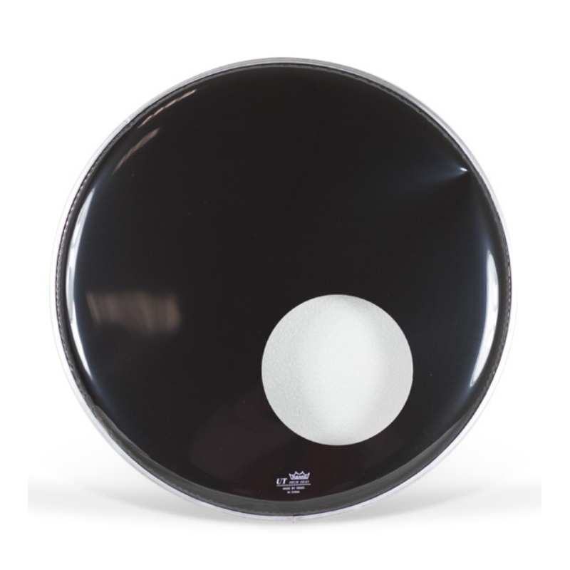 Remo 20" UT Ambassador Ebony with Hole