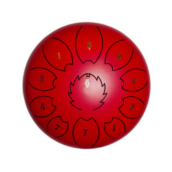 F-Zone STD1211N Steel Tongue Drum 30 cms 11 Notas Rojo