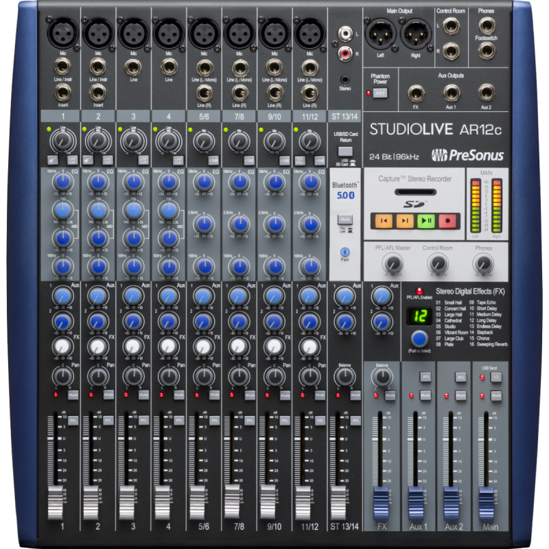 Presonus StudioLive AR12c Analog Mixer Blue