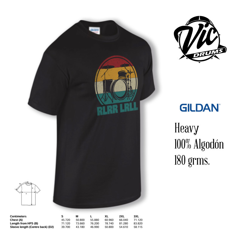 Vic Drums T-Shirt Drummer RLRR Hombre Manga corta L
