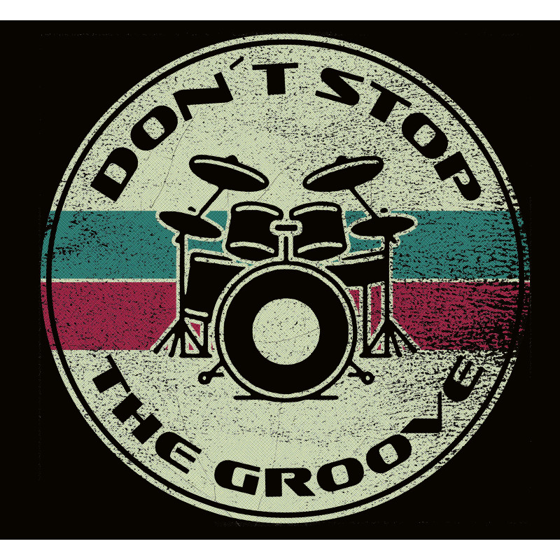 Vic Drums T-Shirt Drummer Groove Hombre Manga Corta L