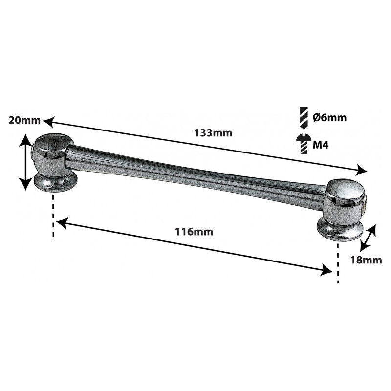 Sparedrum TL11D116-BK  Bellota Tubo 116mm Doble Black Nickel