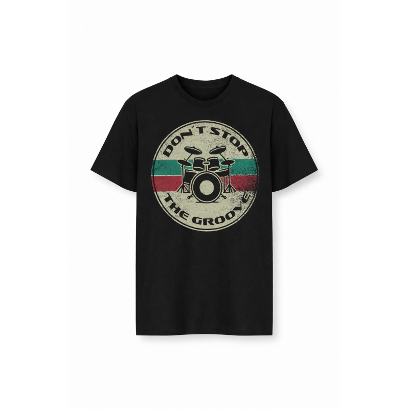 Vic Drums T-Shirt Drummer Groove Hombre Manga Corta L