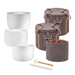 Meinl Sonic Energy CSBMSETCEG Set Crystal Singing Bowls C3-E3-G3 440 Hz