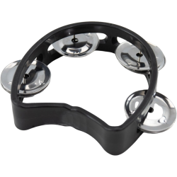 Ritmo D001-5 Pandereta Media Luna Infantil Negra